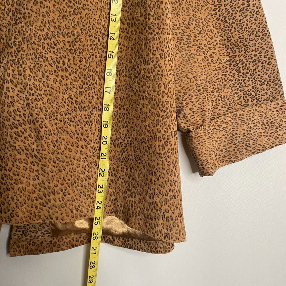 Live a Little LAL Leather Leopard Print Jacket Cuffed Sleeves Lined Womens 2X - Picture 11 of 12